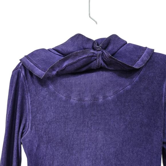 Yest Acubi Hippie Eclectic Mori Girl Lagenlook Purple Ruffled Hoodie Size Small - Picture 5 of 10